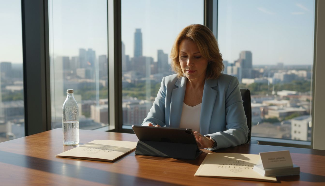 Real estate agent in Austin luxury office