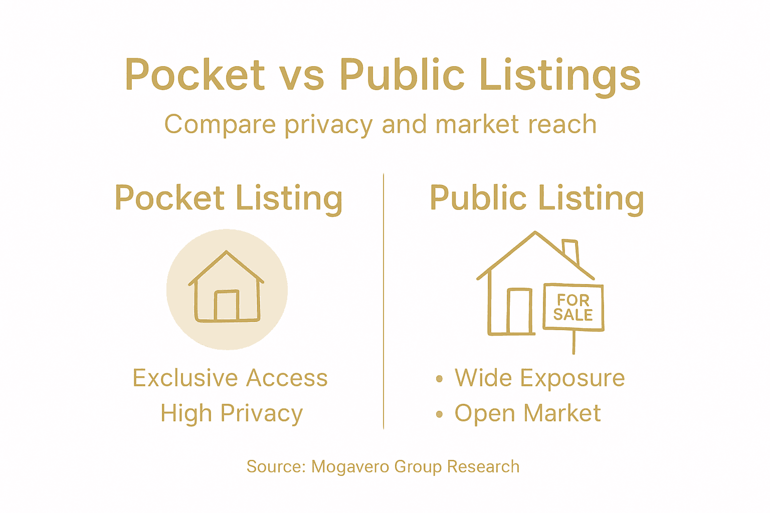 Infographic contrasting pocket and public listings
