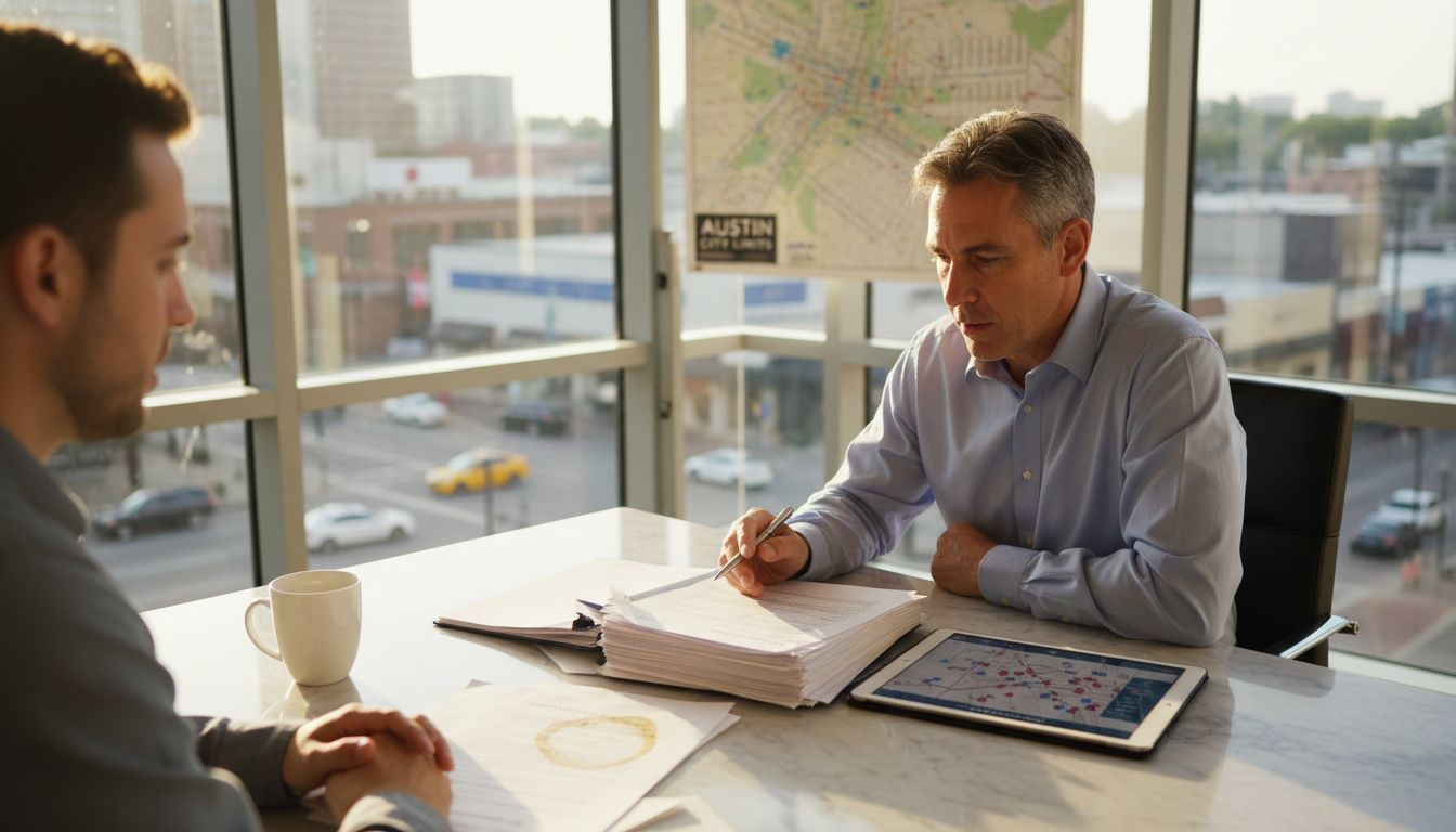 Agent reviewing luxury home deals in Austin