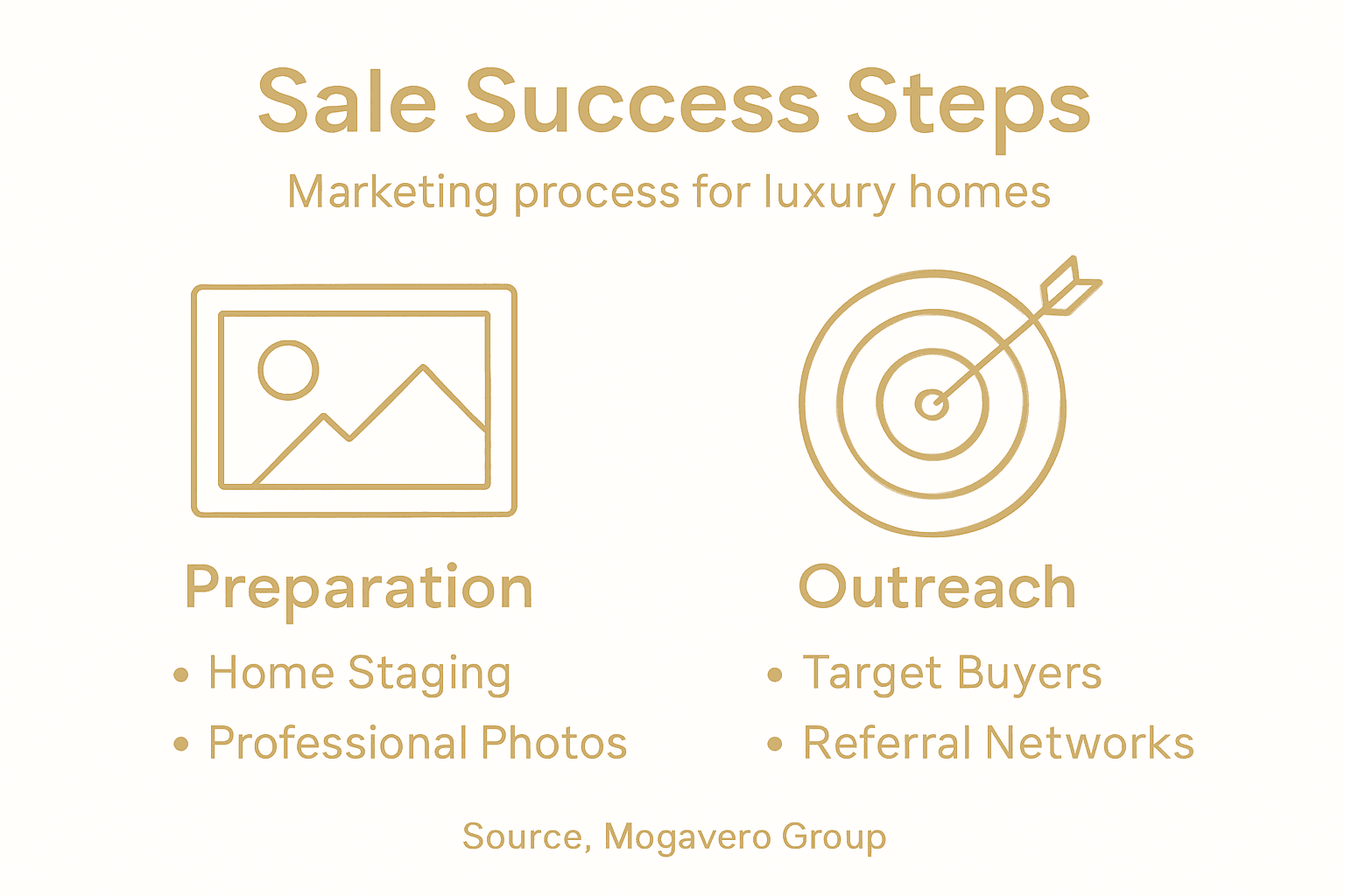Infographic showing luxury home sale steps
