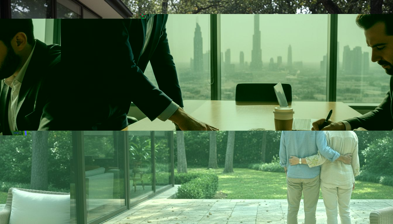 Couple overlooking private luxury garden