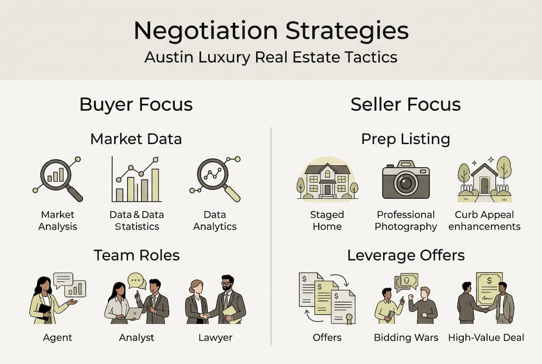 Infographic showing Austin real estate negotiation strategies