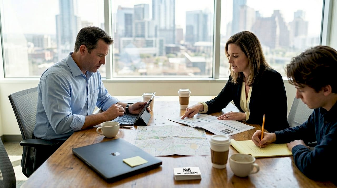 Real estate team having strategy meeting