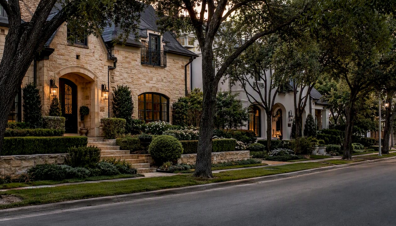 Luxury Austin neighborhood street view