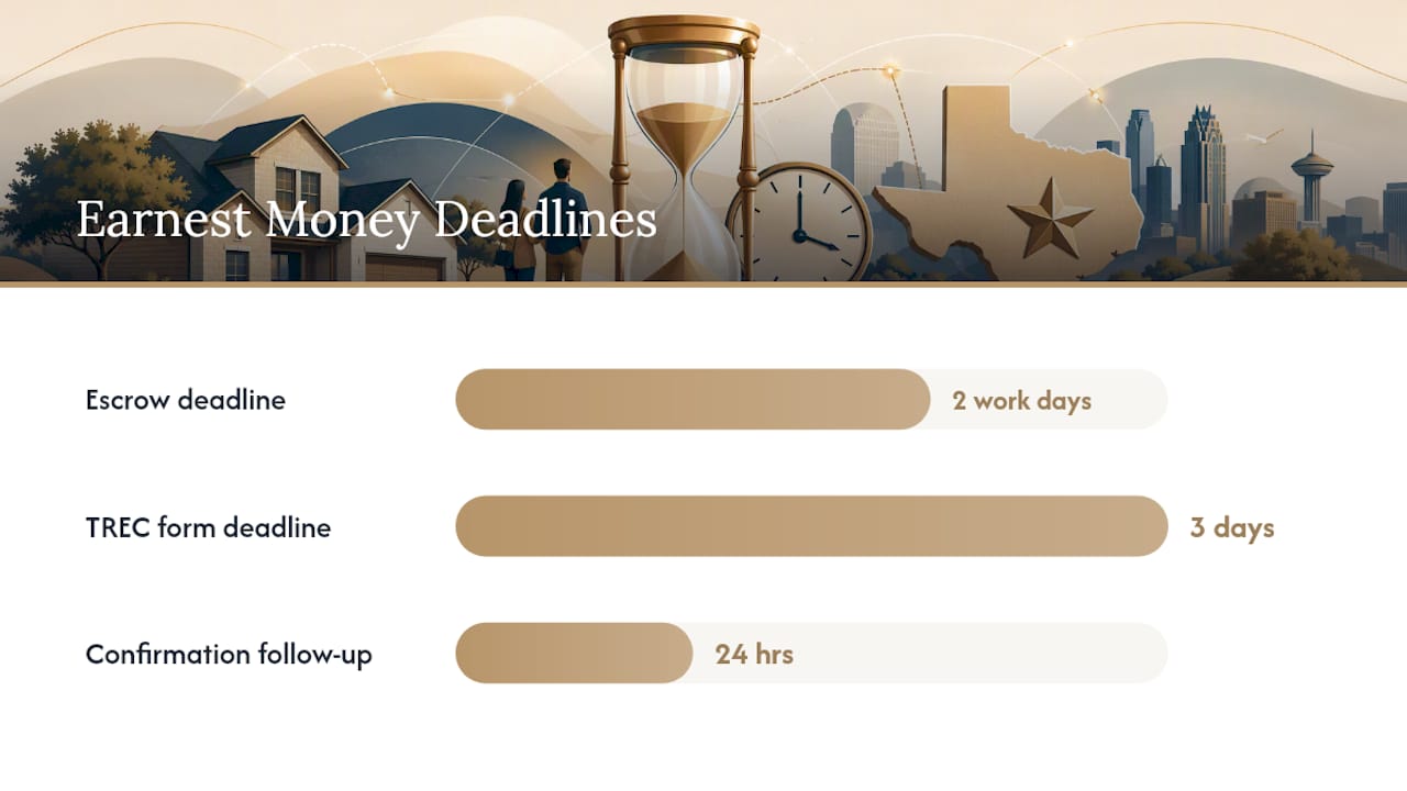 Timeline for earnest money delivery deadlines