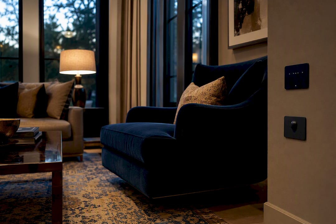Luxury living room with subtle smart home integration