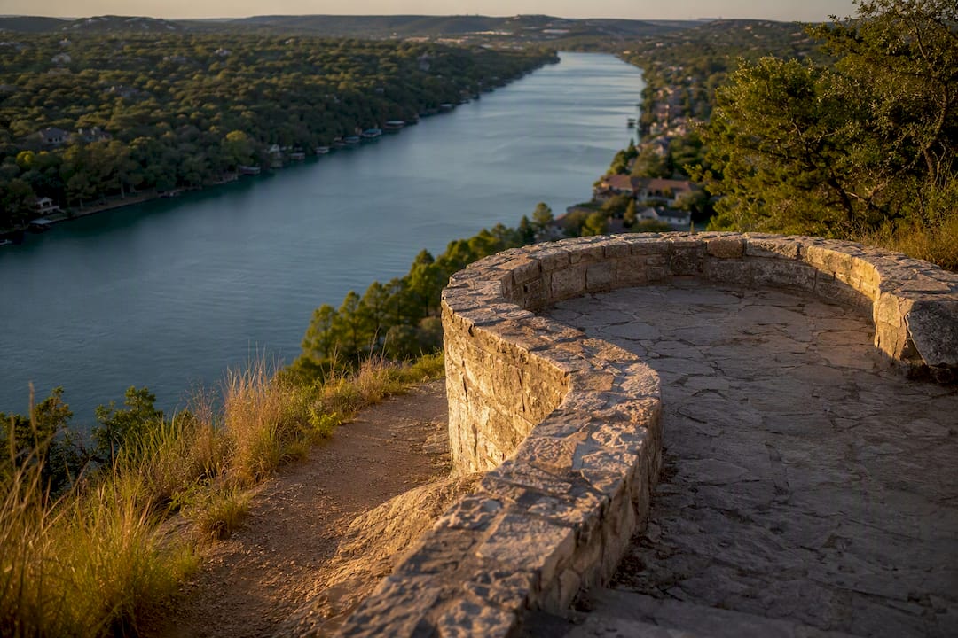 Mount Bonnell overlook above Lake Austin