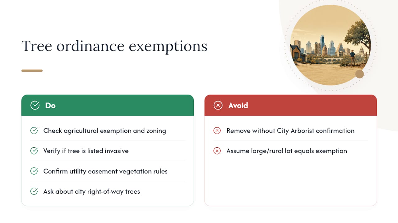Austin tree ordinance exemption pathways