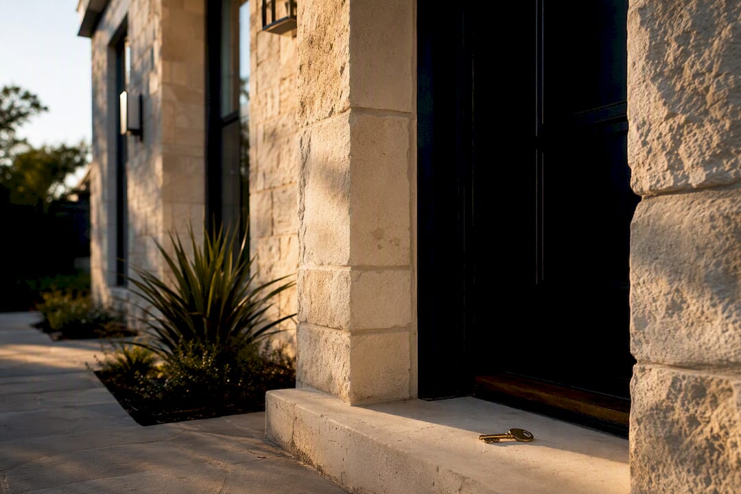Austin investment property limestone entry