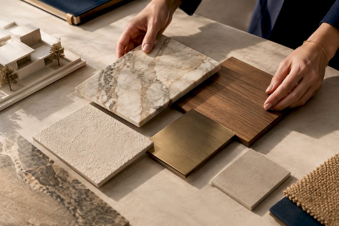 Luxury architectural finish samples for review
