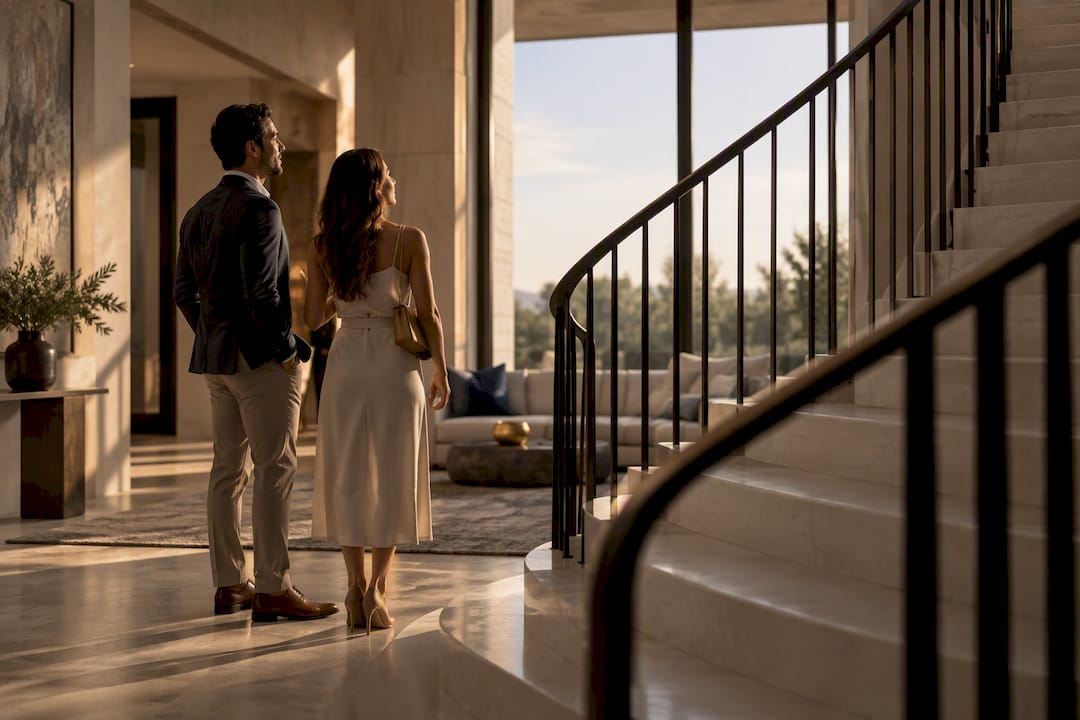 Buyers touring a luxury Austin open house