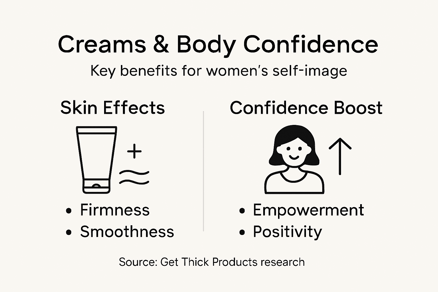 Infographic creams confidence benefits summary