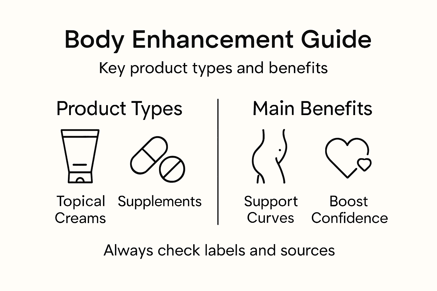 Infographic shows body enhancement categories and benefits