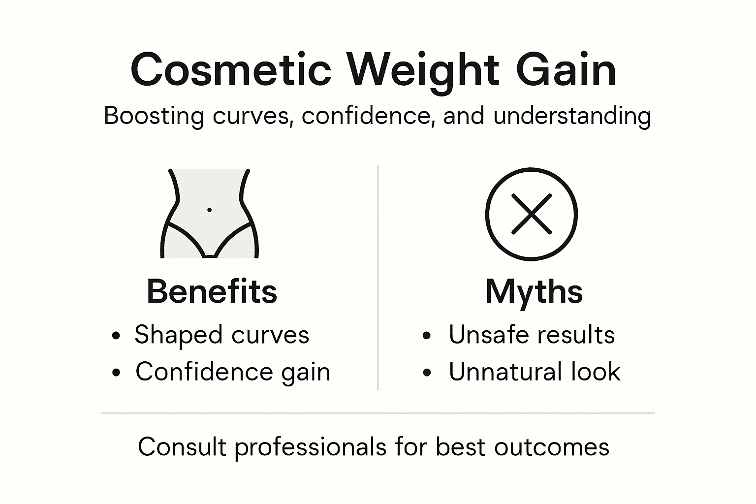 Infographic about cosmetic weight gain myths and benefits