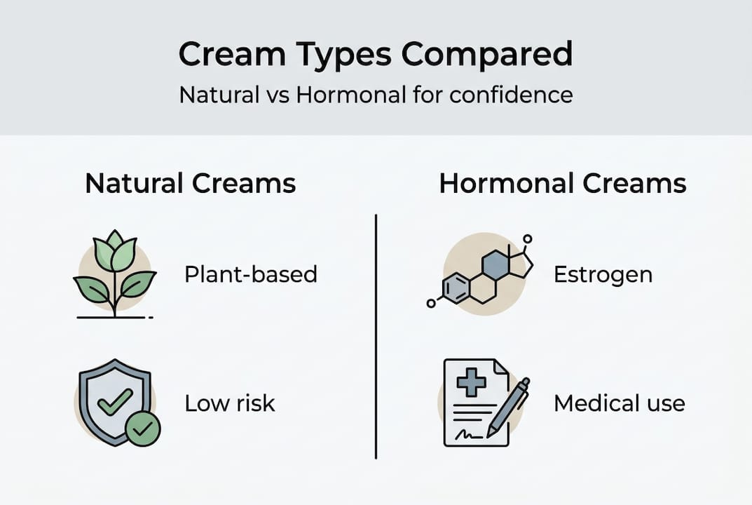 Infographic comparing cream types and features