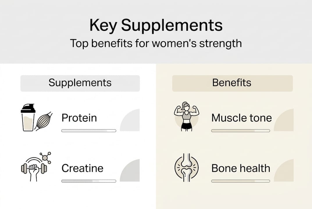 Infographic key supplements and benefits for women