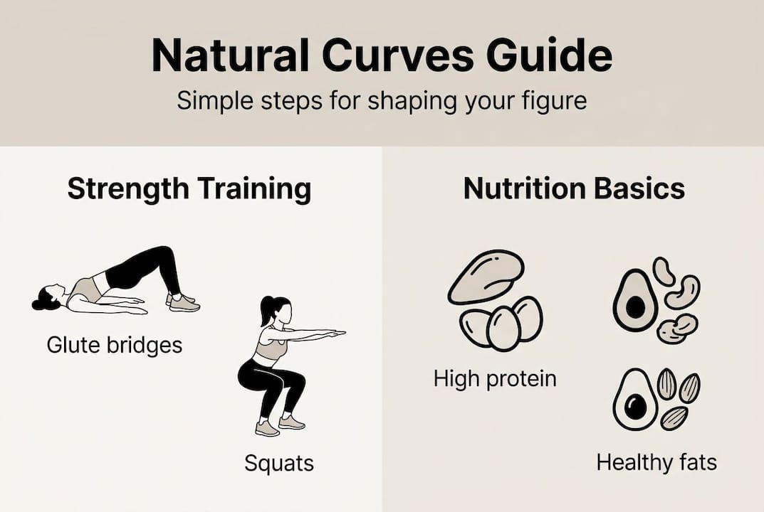 Infographic overview with training and nutrition steps