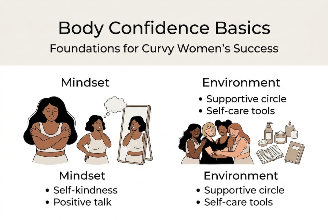 Infographic body confidence essentials mindset environment