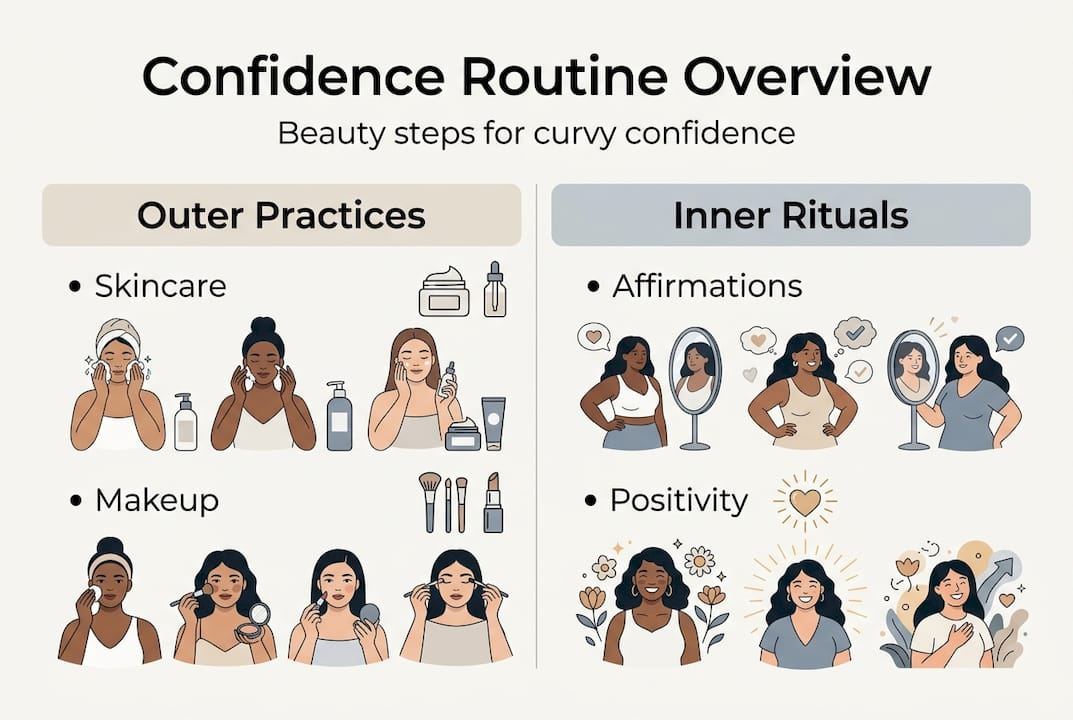 Infographic shows beauty and inner rituals overview