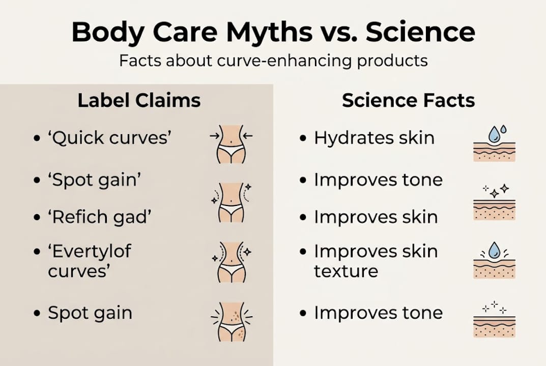 Infographic comparing curve claims and science