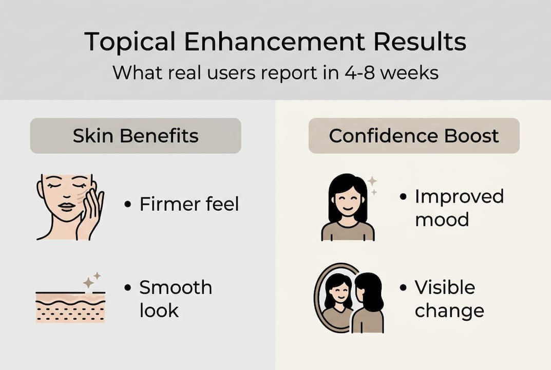 Infographic of topical enhancement benefits and results