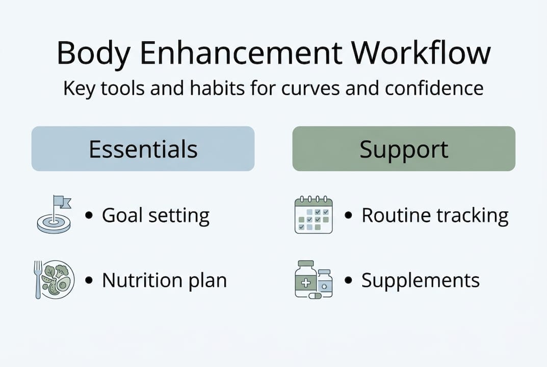 Infographic body enhancement tools and workflow