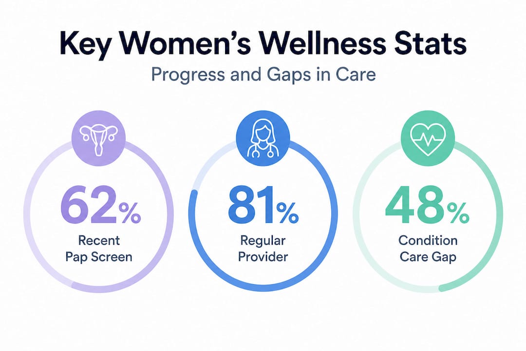 Infographic with key women’s wellness statistics
