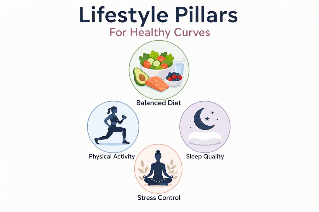 Hierarchy infographic of weight management pillars