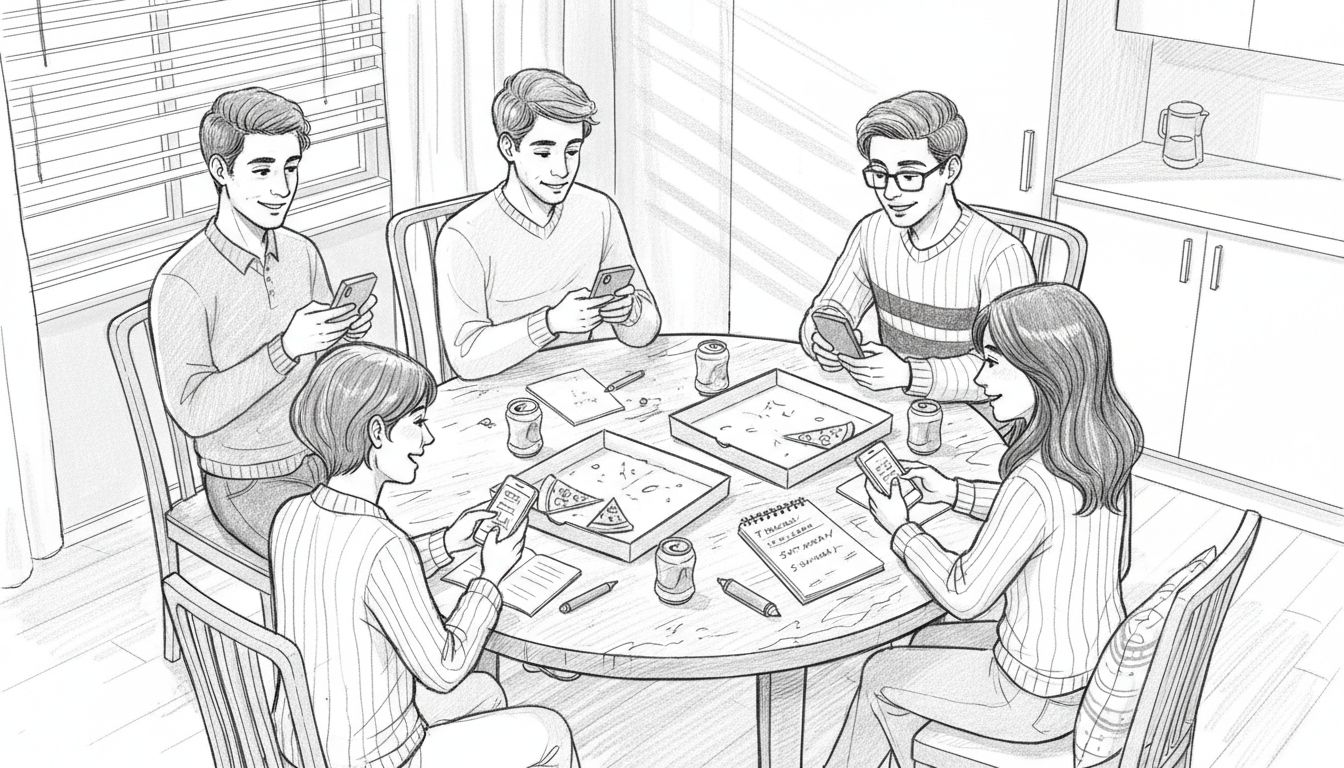 Friends using group chat to plan event