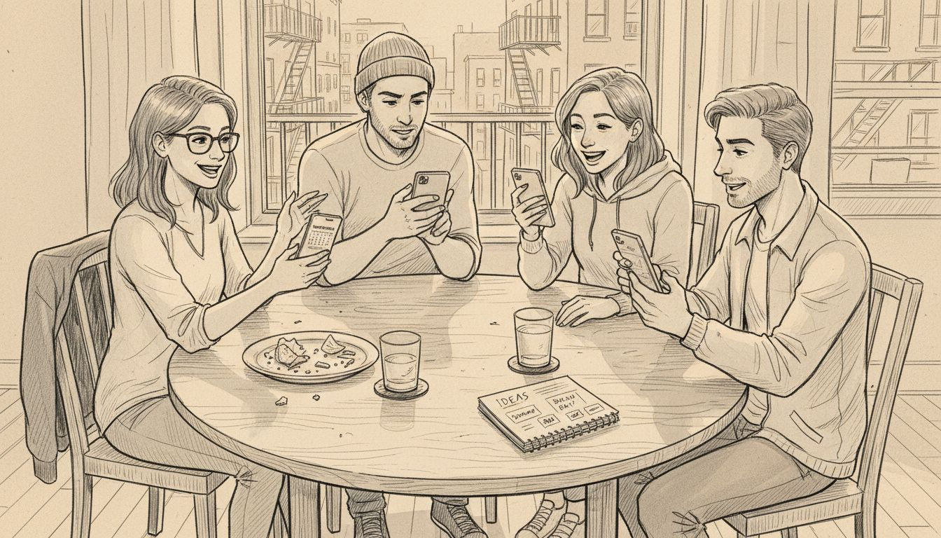 Group of friends coordinating plans in chat