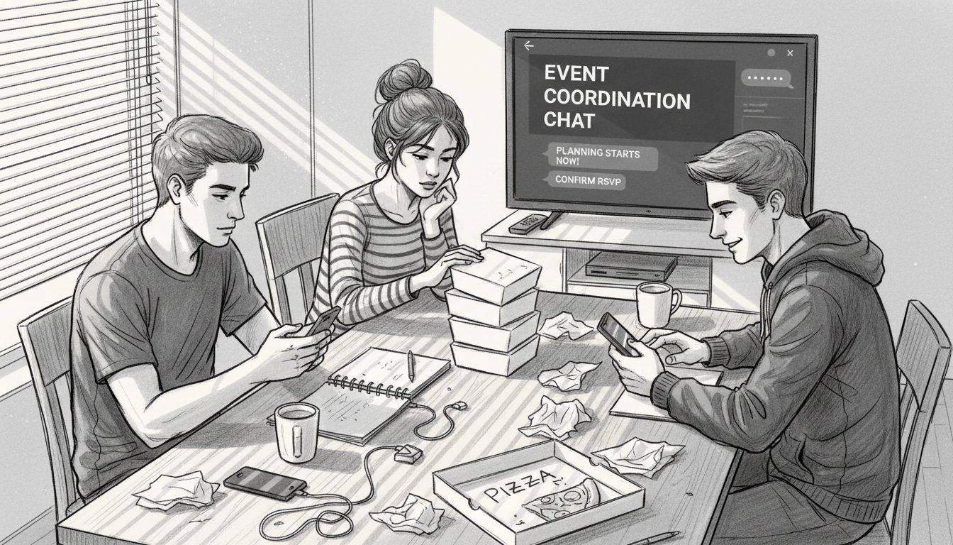 Group of friends planning through group chat