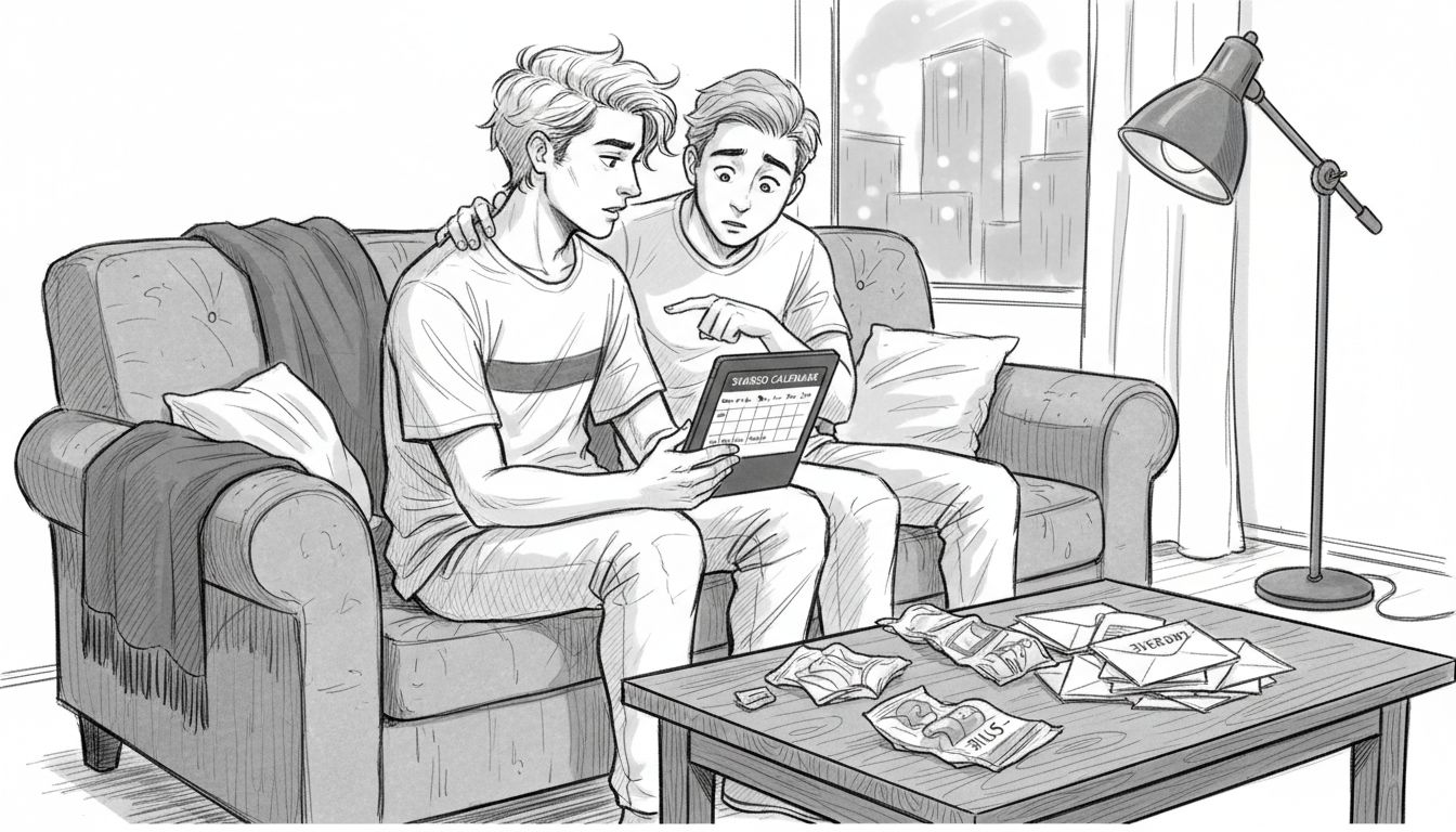 Friends using calendar app for group planning