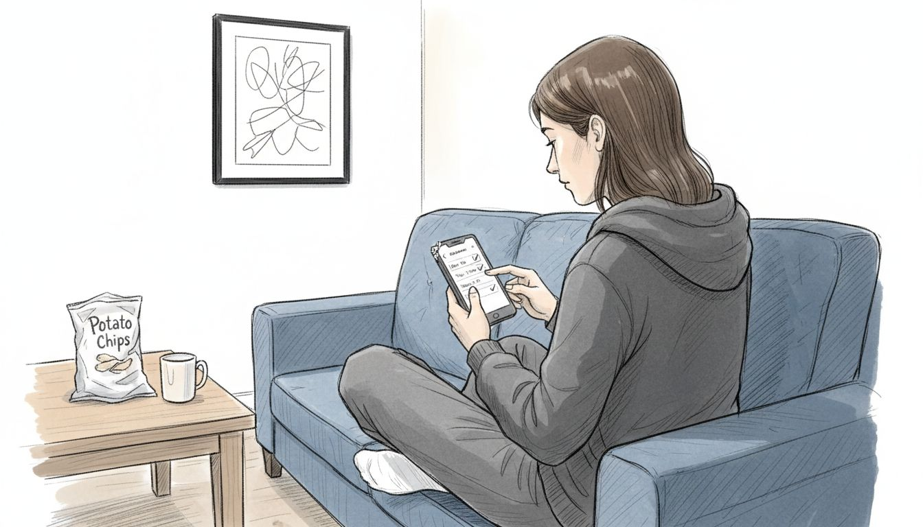 Woman using phone app for group scheduling