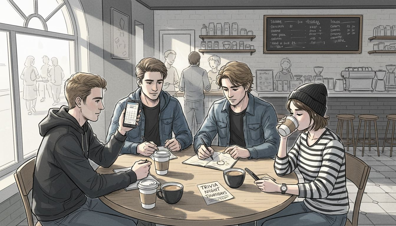 Young adults planning social group event