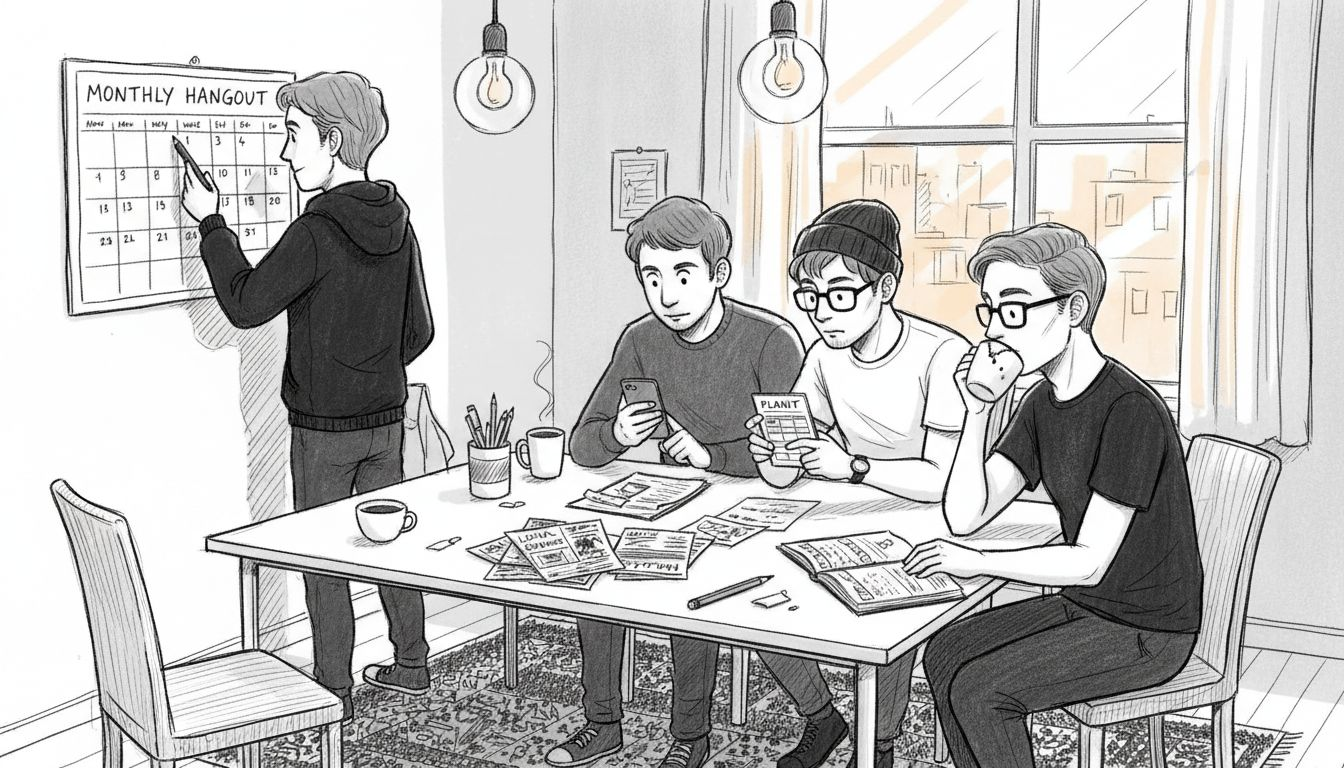 Group organizing recurring hangout at home