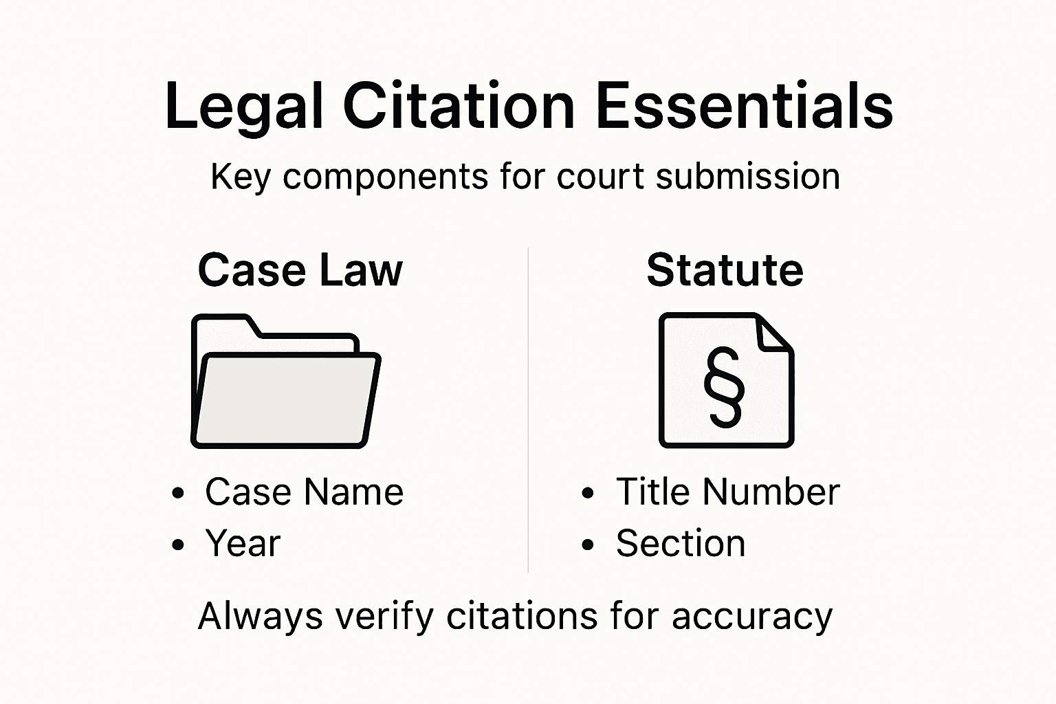 Infographic showing legal citation essentials