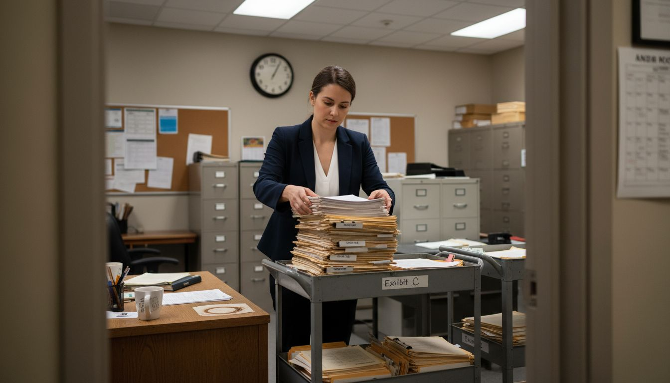 Paralegal organizing evidence for legal review