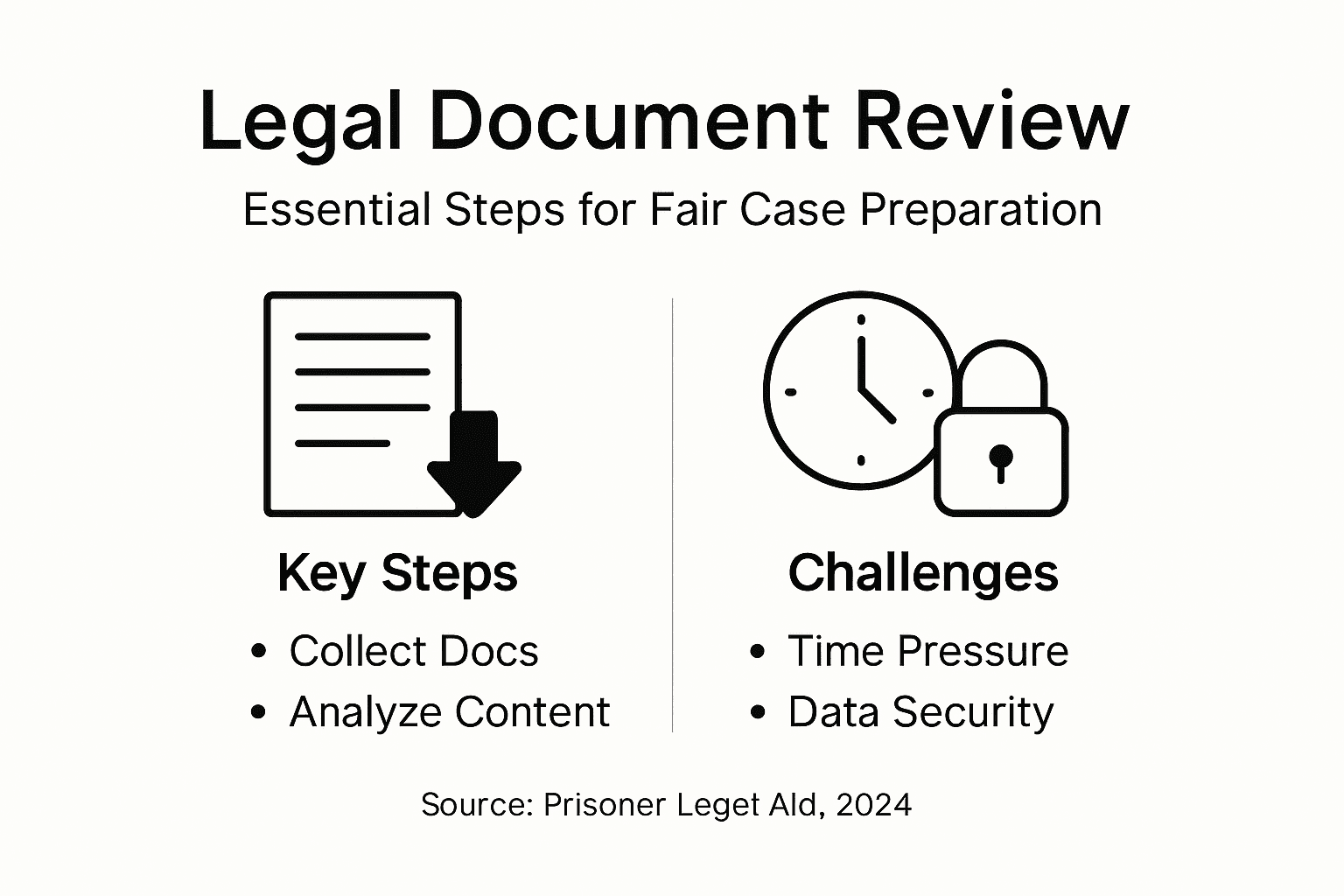 Infographic showing legal document review process and challenges