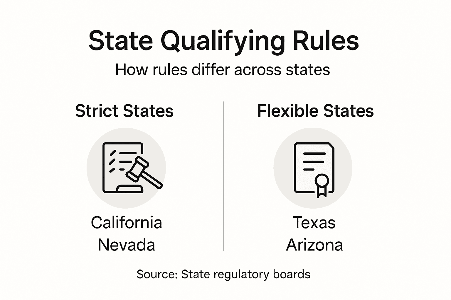 Infographic comparing state qualification rules