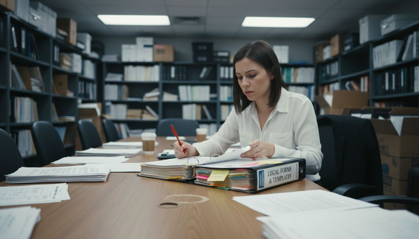 Master the Legal Document Preparation Workflow for Court Attorney reviewing legal templates at table