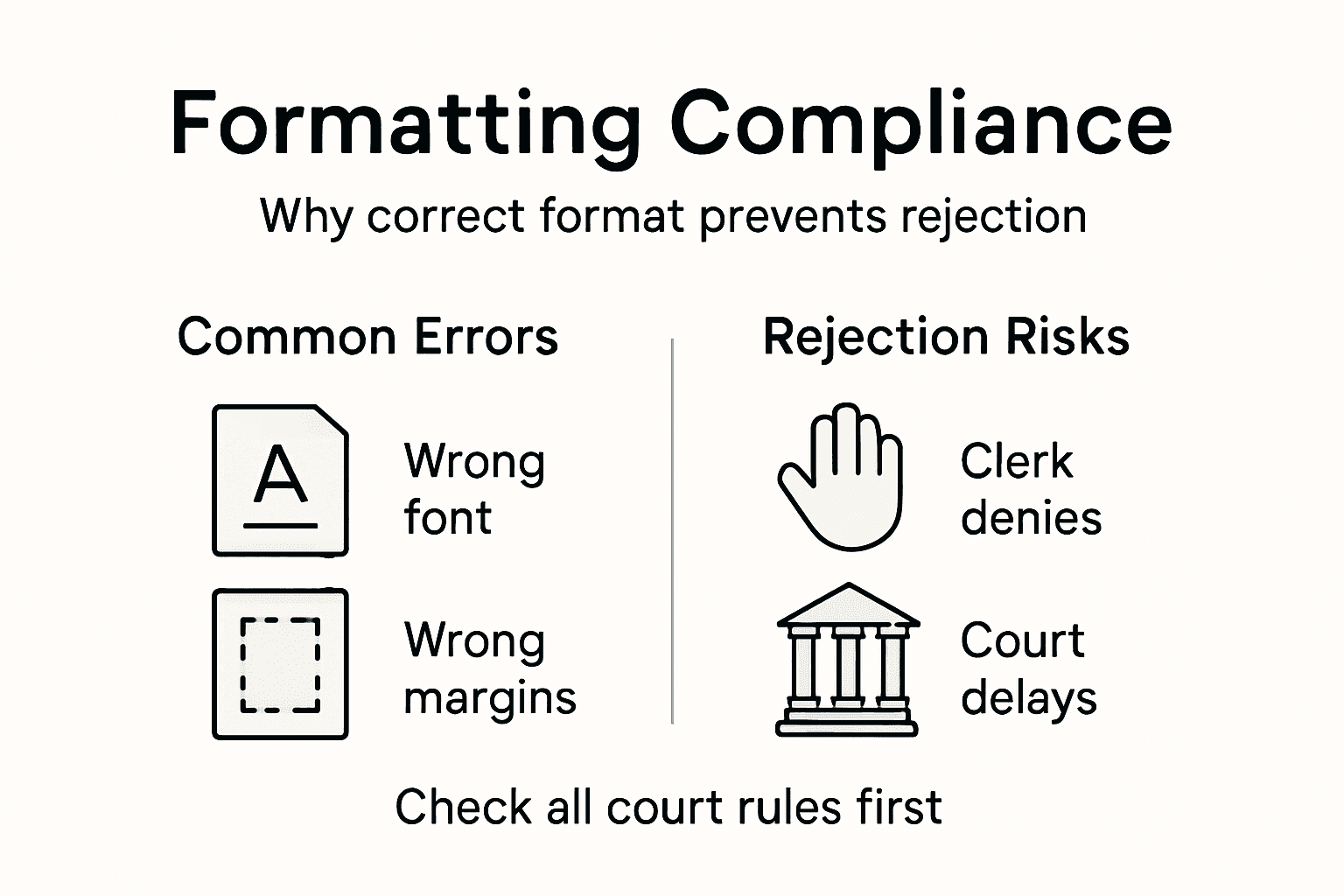 Infographic about legal formatting mistakes and risks