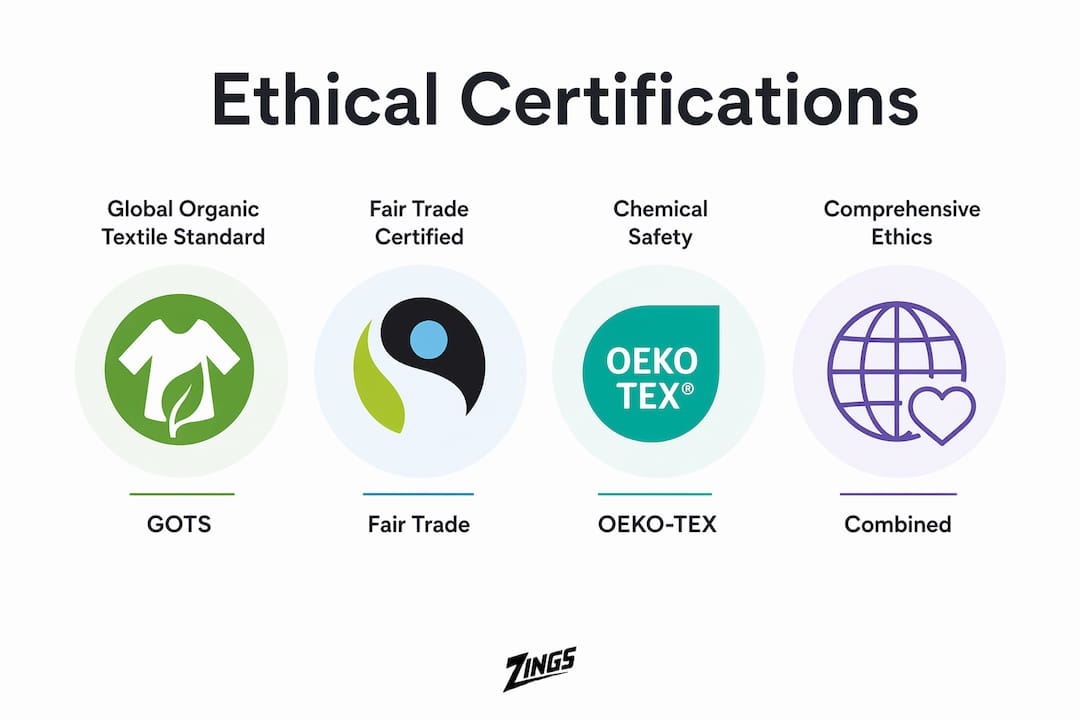 Infographic showing key ethical clothing certifications