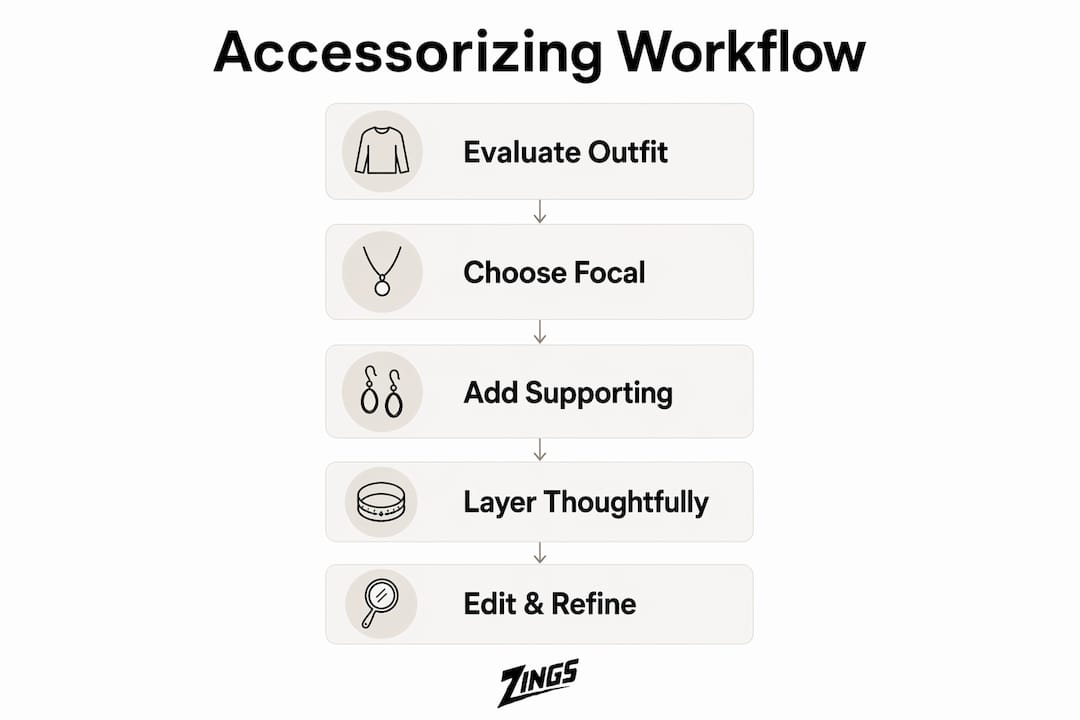 Infographic illustrating step-by-step accessory workflow