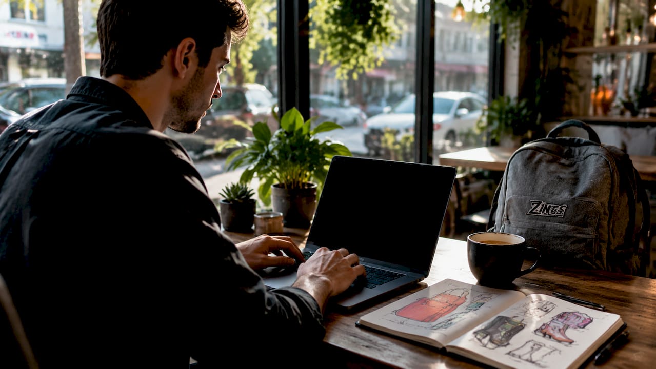 Hands typing on laptop for AI shopping recommendations