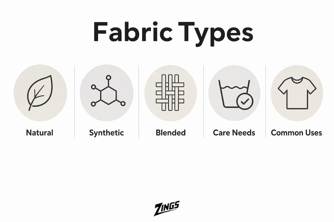Infographic showing hierarchy of fabric types and uses