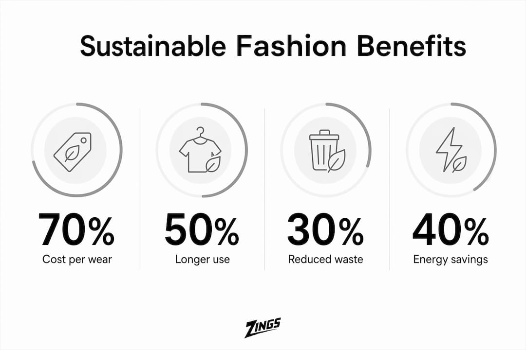 Infographic showing economic benefits of sustainable clothing