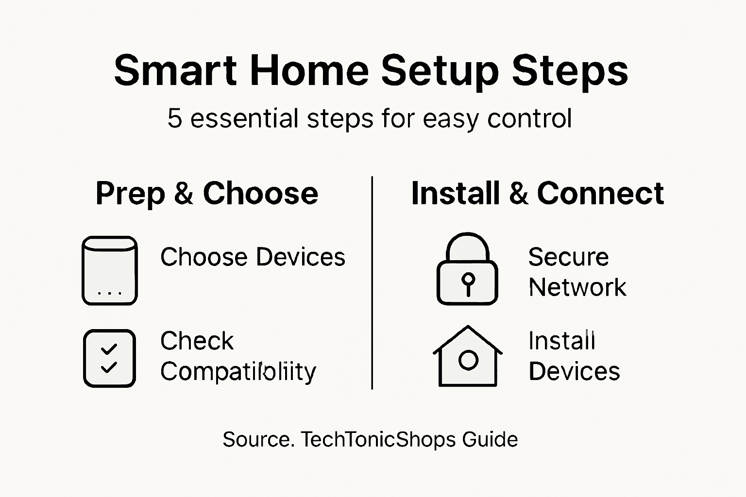 Infographic overview of smart home setup steps