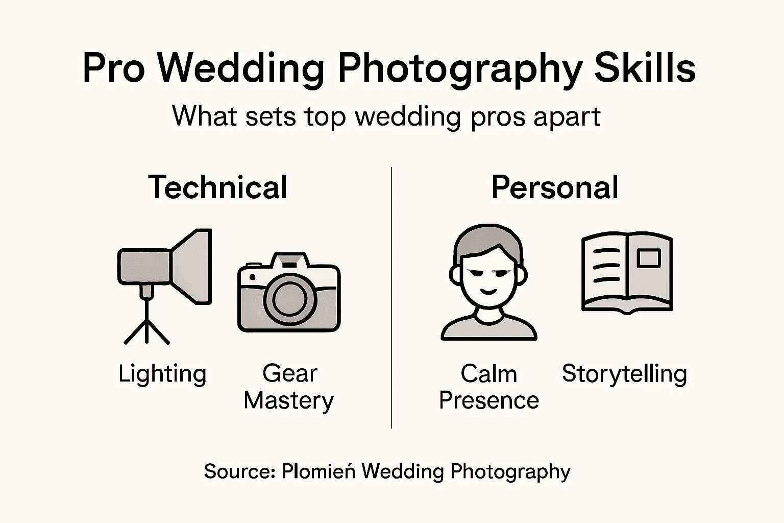 Infographic on key wedding photographer skills