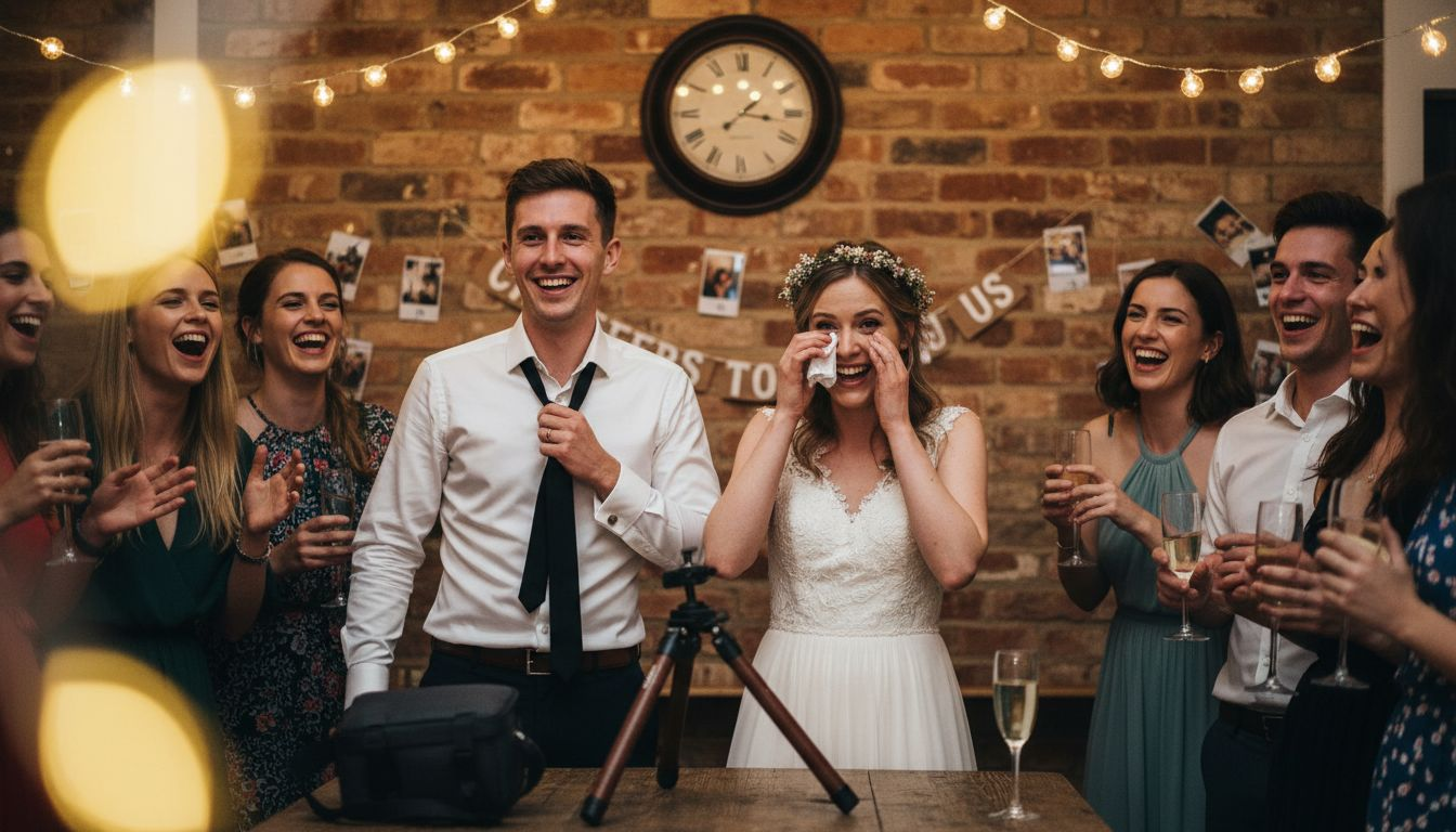 Bride and groom candid moment compared to traditional setup
