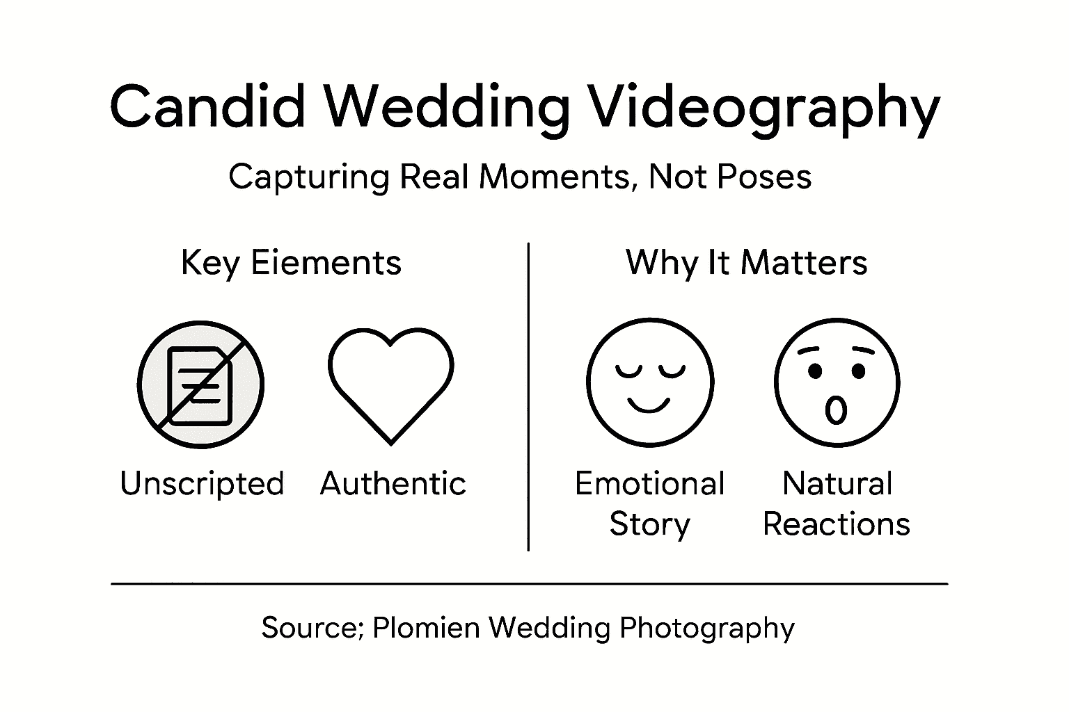 Infographic with candid videography essentials and benefits